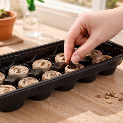 2-Pack Seed Propagation Kit20 Peat-Free Compost Pellets With Reusable Growing Trays & Clear Lids from B&Q