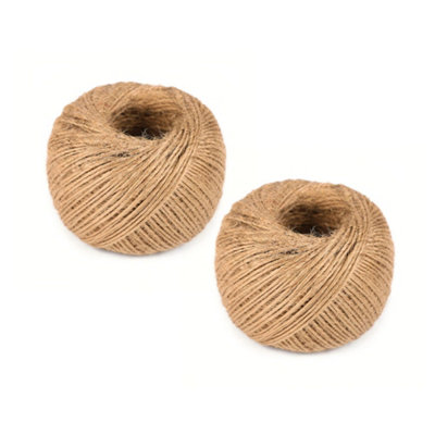  - 100M Natural Garden Jute Twine 2 PackStrong Biodegradable Plant Tie String For Supporting Climbing PlantsCraft & Diy Use
