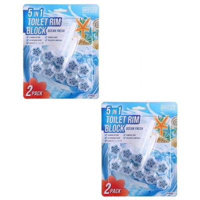 2Pack 5In1 Twin Toilet Rim Block Ocean from B&Q