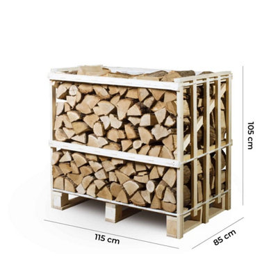 Fire Guru Giant Crate Kiln Dried Birch Firewood Hardwood Logs 1M3 from B&Q