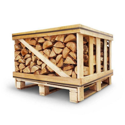 Fire Guru Classic Crate Kiln Dried Birch Firewood Logs 400Kg from B&Q