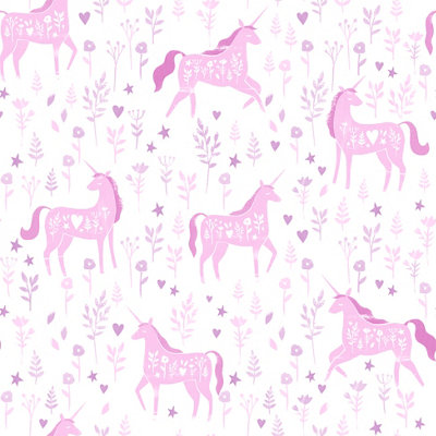 Catherine Lansfield Folk Unicorn Wallpaper Children's Bedroom Wall Paper Rolls - Image 4