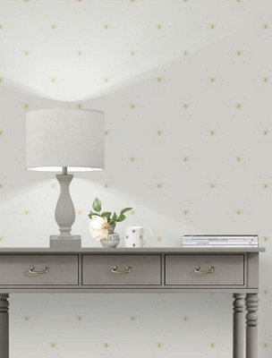 Sophie Allport Bees Silhouette Cream & Ochre Straight Match Wallpaper