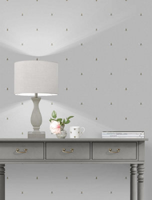 Sophie Allport Bees Grey Straight Match Wallpaper