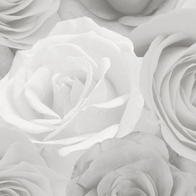 World Of Wallpaper Melany Rose Wallpaper Grey (Af0014-Bur) from B&Q
