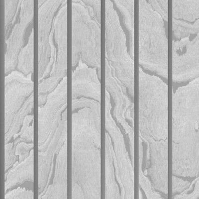 Muriva Woodgrain Panel Silver Wallpaper - 10m Roll - Realistic Wood Effect - Image 8