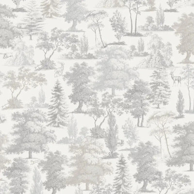 Muriva Oakley Taupe And Grey Tree Effect Luxury Wallpaper 201501 from B&Q