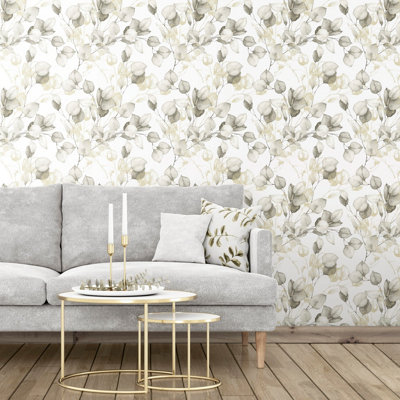 Muriva Eucalyptus Natural Simplex Wallpaper from B&Q