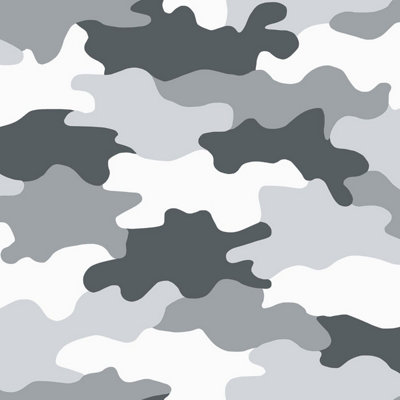 World Of Wallpaper Camouflage Wallpaper Grey