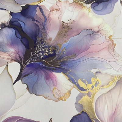 Muriva Floral Wallpaper Elysian Purple Wall Paper Roll from B&Q