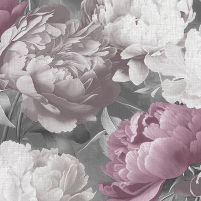 Muriva Doretta Bold Floral Lightly Textured Flower Patterned Vinyl Hardwearing Wallpaper for Living Room, Bedroom, Hallway – Decorative Luxury Wallpaper – Pink 213301 - Image 6