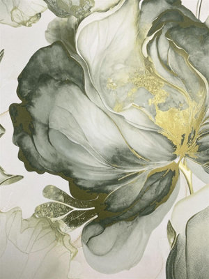 Muriva Floral Wallpaper Elysian Green And Gold Wall Paper Roll from B&Q