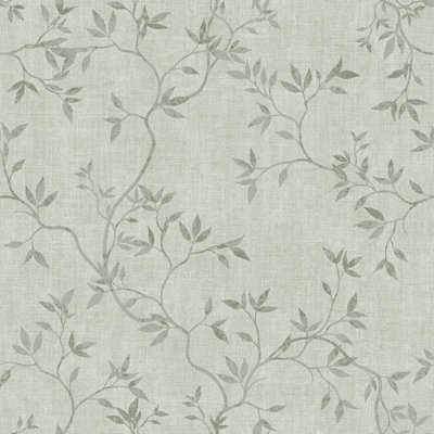 Darcy James Collection Japandi Leaf Wallpaper Green Muriva 173574 from B&Q