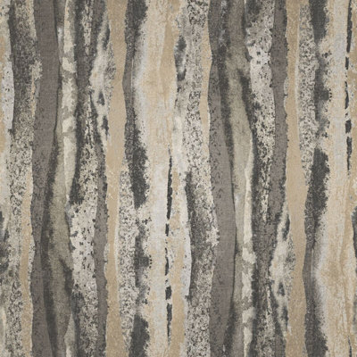 Muriva Wallpaper - Soren - Charcoal/Gold - Fabric Embossed - Image 5