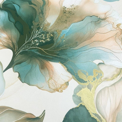 Muriva Elysian Floral Coral And Teal Green Elegant Paste The Paper Wallpaper - Image 9
