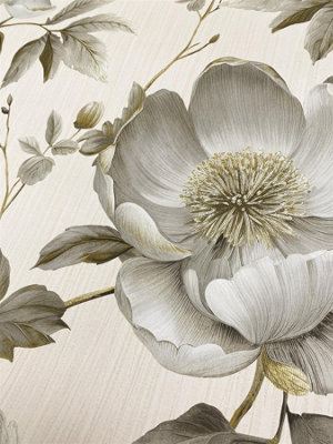 Muriva Cream Alethia Floral Wallpaper Holden Heavyweight 227501 Size 32