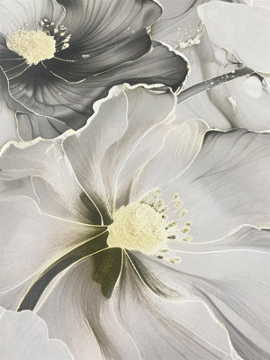 Grey Gold Floral Wallpaper Bliss Heavyweight Modern Paste The Paper Muriva - Image 6