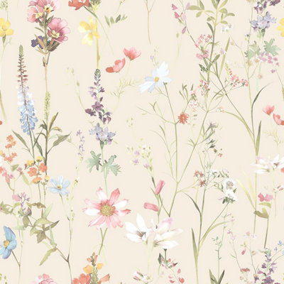 Elsie Floral Wallpaper Cream World Of Wallpaper Af0045 from B&Q