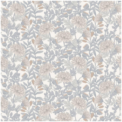 Muriva Ltd - Martha Floral Wallpaper - Cream - 10m - Image 8