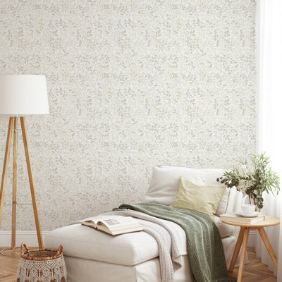 Gentle Leaf Wallpaper Cream Muriva - Image 4