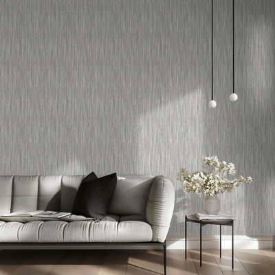 Theon Texture Wallpaper Grey Muriva - Image 4