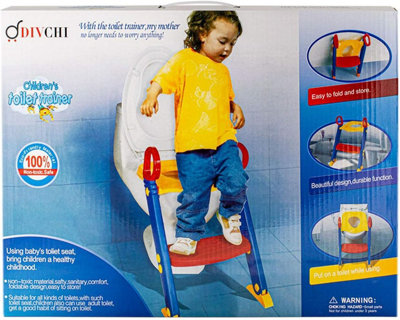 Divchi Baby Potty Training Seat Toddler Child Toilet Trainer With Step Stool LadderAnti-SlipSturdyFoldable For Kids from B&Q