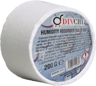 DIVCHI Moisture Absorbers Refill Tablet 200G, Dehumidifiers For Closet, Refillable Condensation Absorbers For Rooms, Basement