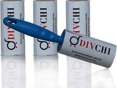 Divchi Lint Roller+4 Refill Sticky Replacement Heads Easily And Quickly Removes Animal FurHairsDust And Fluff From Garments from B&Q