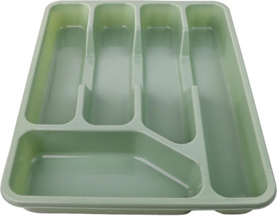 Divchi Cutlery Drawer Organiser 5 Compartment Utensil Tray For KitchenSilverware Flatware HolderMint Green from B&Q
