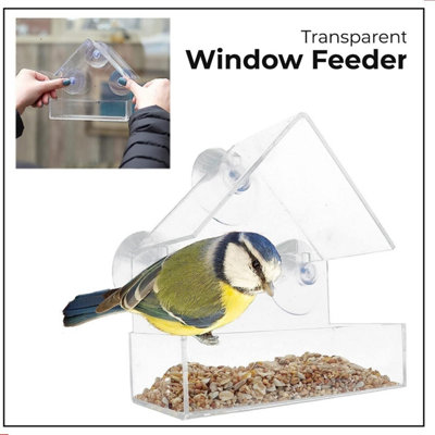 Window Bird Feeder Hanging Suctions With Glass Clear Hanging Feeders For Birds from B&Q