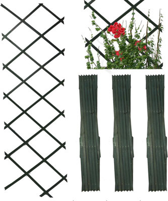 B&Q -  Wooden Trellis Expandable Garden Wall Trellis For Climbing Plants Decoration & Plants Partitioning  Pack Of 3 180Cm X 30Cm