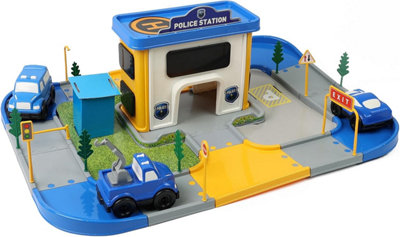 DIVCHI Police Station Playsets, Car Playset Includes Police Car Toy, Vehicle For Kids, Multicolor Creative Pretend Play Sets