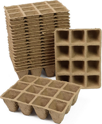 B&Q -  Seedling Trays Seed Trays Biodegradable Seedling Pots And Trays Plant Pots Seedling Germination Trays Planting Tray Kit