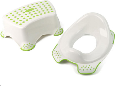 Divchi Toilet Training Kids Non Slip Up Step Stool + Toilet Training Seat Combo Unisex Toddler Loo Potty Training In The Bathroom from B&Q