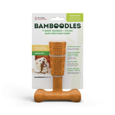 B&Q Bamboodles T-Bone Peanut Butter Flavour 6" Medium