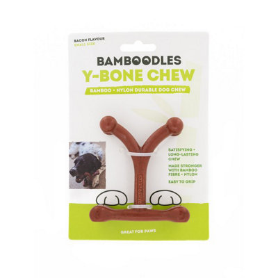 Bamboodles Y Bone Bacon Flavour Chew Toy For Dogs from B&Q