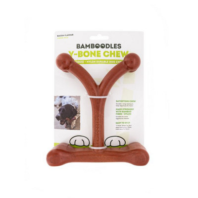 B&Q Bamboodles Y Bone Bacon Flavour Chew Toy For Dogs
