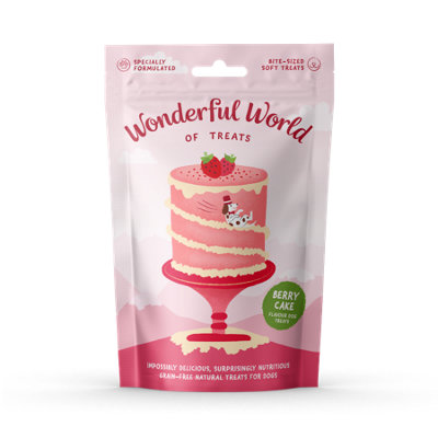 B&Q Wonderful World Of Treats Berry Cake Dog Treats 50G - Pack Of 12