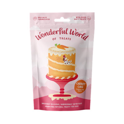 B&Q Wonderful World Of Treats Carrot Cake Dog Treats - Pack Of 12 50G