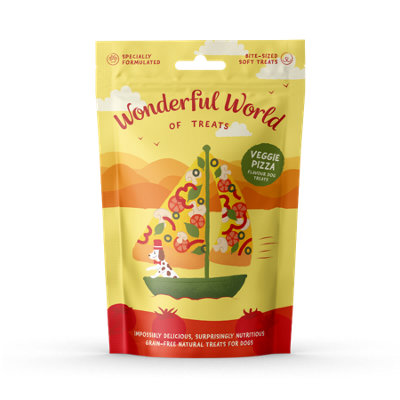 Wonderful World Of Treats Veggie Pizza Dog Treats 50GPack Of 12 from B&Q