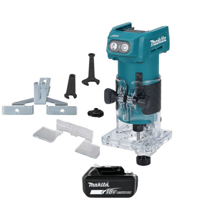 Makita Drt52Z 18V Lxt Cordless Brushless 1/4" 6mm Collet Capacity 580W Router Trimmer With 1 X 6Ah Battery from B&Q
