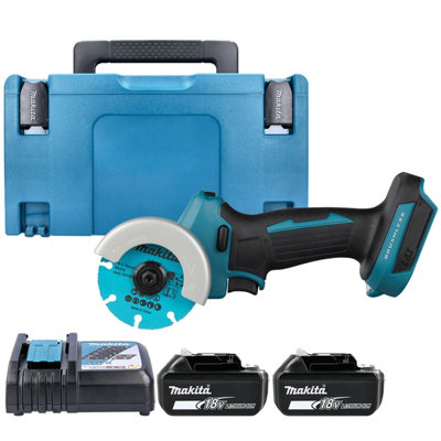 Makita Dmc300Z 18V Lxt Cordless Brushless 76mm Cut-Off Saw With 2 X 3Ah BatteriesCharger & Case from B&Q