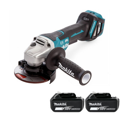 Makita Dga467Z 18V Lxt Cordless Brushless 115mm Angle Grinder With 2 X 5Ah Batteries from B&Q