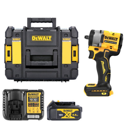 Dewalt Dcf923N 18V Xr Cordless Brushless Compact 3/8" Impact Wrench With 1 X 4.0Ah BatteryCharger & T-Stack Ii Case from B&Q