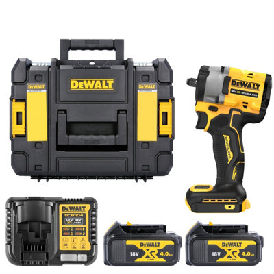 Dewalt Dcf923N 18V Xr Cordless Brushless Compact 3/8" Impact Wrench With 2 X 4.0Ah BatteriesCharger & T-Stack Ii Case from B&Q