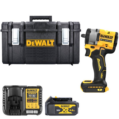 Dewalt Dcf923N 18V Xr Cordless Brushless Compact 3/8" Impact Wrench With 1 X 4Ah BatteryCharger & Ds300 Case from B&Q