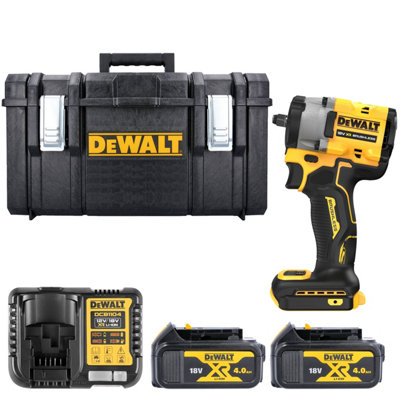 Dewalt Dcf923N 18V Xr Cordless Brushless Compact 3/8" Impact Wrench With 2 X 4Ah BatteriesCharger & 1.0 Ds300 Case from B&Q