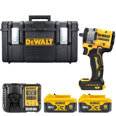 Dewalt Dcf923N 18V Xr Cordless Brushless Compact 3/8" Impact Wrench With 2 X 5Ah BatteriesCharger & 1.0 Ds300 Case from B&Q
