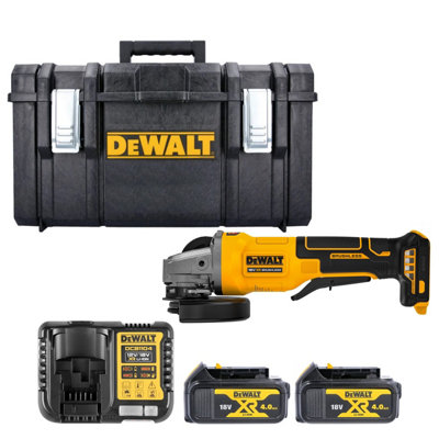 Dewalt Dcg408 18V Xr Cordless Brushless 125mm Angle Grinder With Paddle Switch With 2 X 4Ah BatteriesCharger & 1.0 Ds300 Case from B&Q