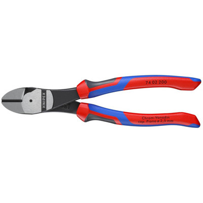Knipex 74 02 200 200 mm High Leverage Diagonal Cutter With Comfort Handles Black Atramentized from B&Q